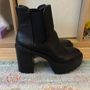 Madden Girl Lug Sole Heeled Booties